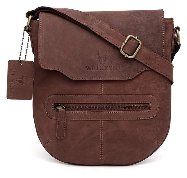 WildHorn Urban Edge Genuine Leather Messenger Bag - WILDHORN