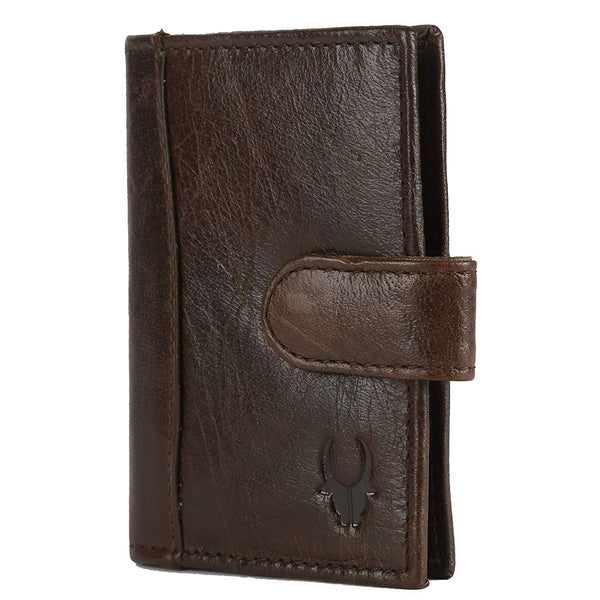 WildHorn Dark Brown Genuine Leather Credit Card Holder - WILDHORN
