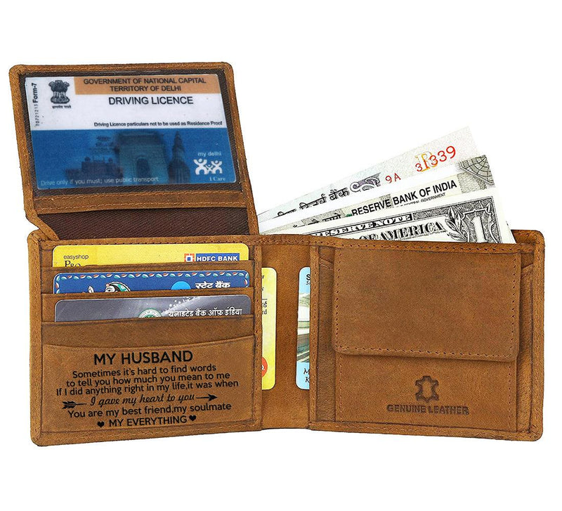 WILDHORN® Engraved Personalized Wallet for Men - Gift for Father, Husband ,Friend, Boyfriend, Brother & Son