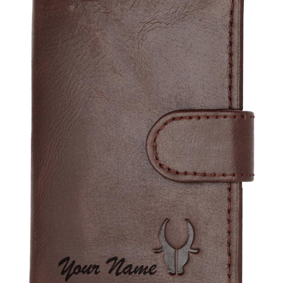 WildHorn® RFID Protected Custom Engraved Personalized High Quality Unisex Leather Card Holder for Gifting - WILDHORN