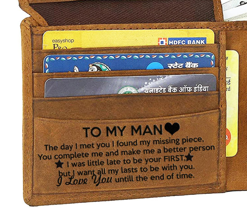 WILDHORN® Engraved Personalized Wallet for Men - Gift for Father, Husband ,Friend, Boyfriend, Brother & Son
