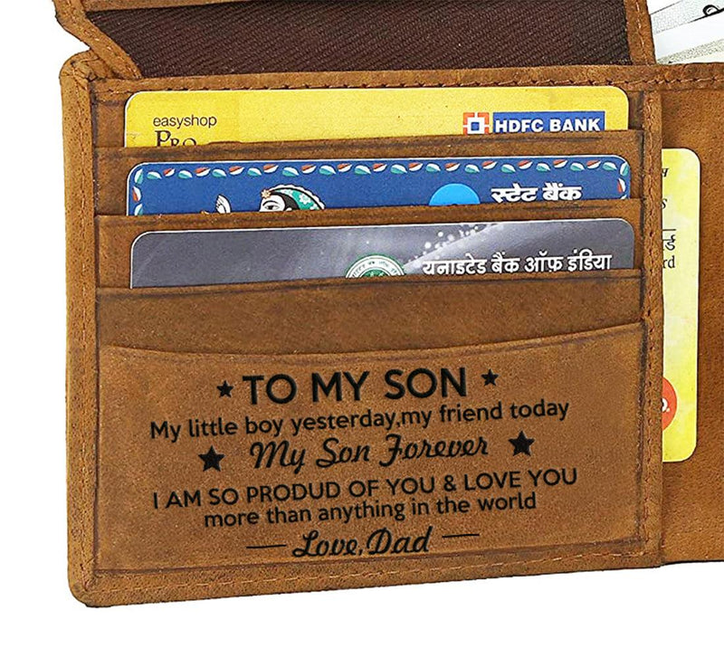 WILDHORN® Engraved Personalized Wallet for Men - Gift for Father, Husband ,Friend, Boyfriend, Brother & Son - WILDHORN