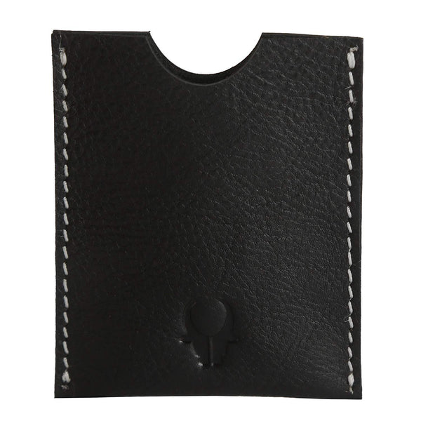 WildHorn Hand Crafted Black Genuine Leather Credit Card Holder - WILDHORN