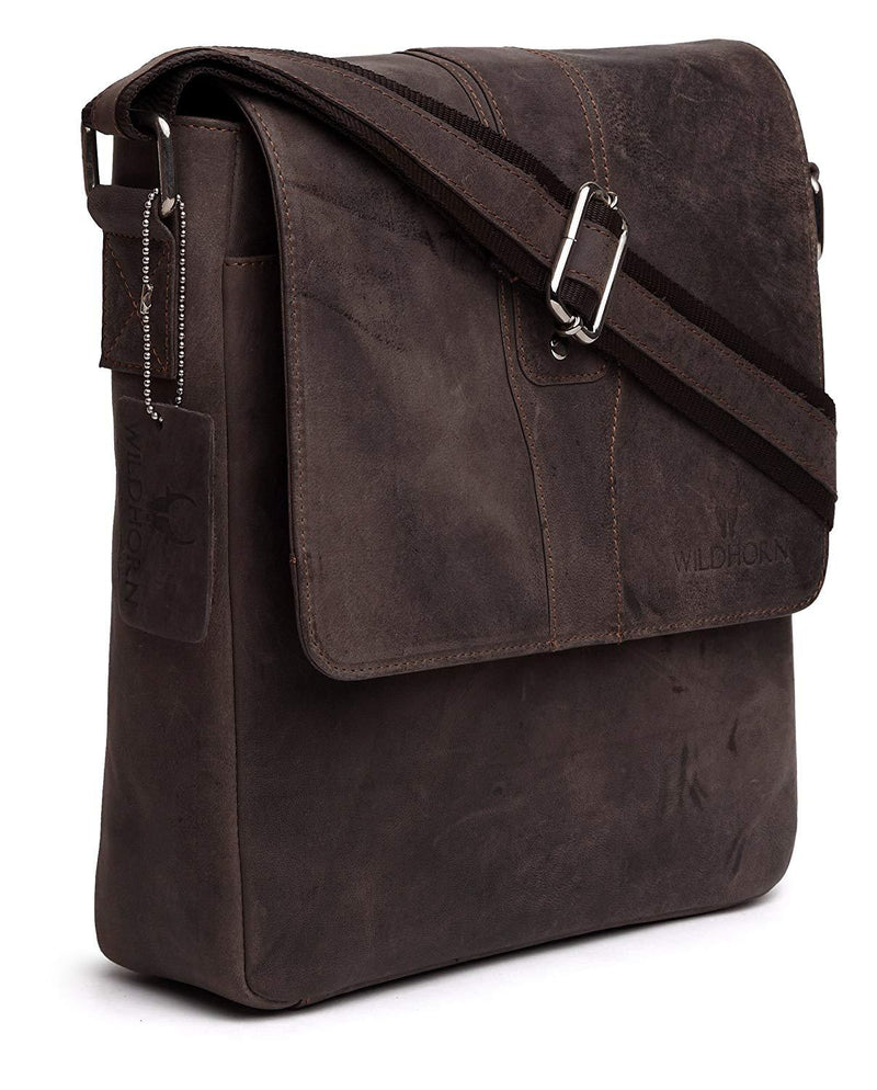 WildHorn Leather 24.9936 cms Brown Messenger Bag (MB254) - WILDHORN