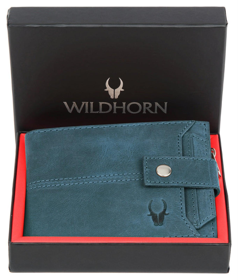 WILDHORN Top Grain Leather Wallet for Men | Ultra Strong Stitching | Handcrafted | RFID Blocking Technology | Side Zip with 9 Card Slots | 2 ID Slots - WILDHORN