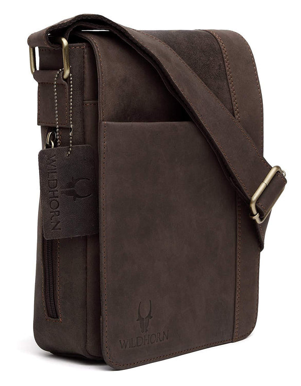 Wildhorn Genuine Leather Sling bag for men |Everyday Multipurpose Crossbody Sling traveller bag - WILDHORN