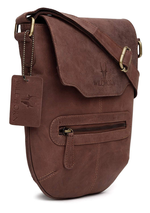 WildHorn Urban Edge Genuine Leather Messenger Bag - WILDHORN