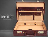 WildHorn® 100% Genuine Leather Premium Briefcase Attache Bag|Office|Meeting (Dimension : 17 x 12.5 x 4 Inch) - WILDHORN