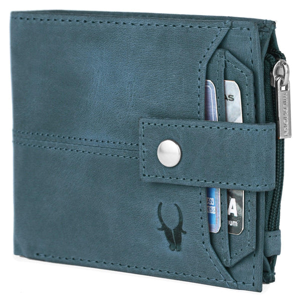 WILDHORN Top Grain Leather Wallet for Men | Ultra Strong Stitching | Handcrafted | RFID Blocking Technology | Side Zip with 9 Card Slots | 2 ID Slots