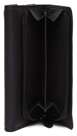 WildHorn® Black Genuine Leather Wallets for Women - WILDHORN
