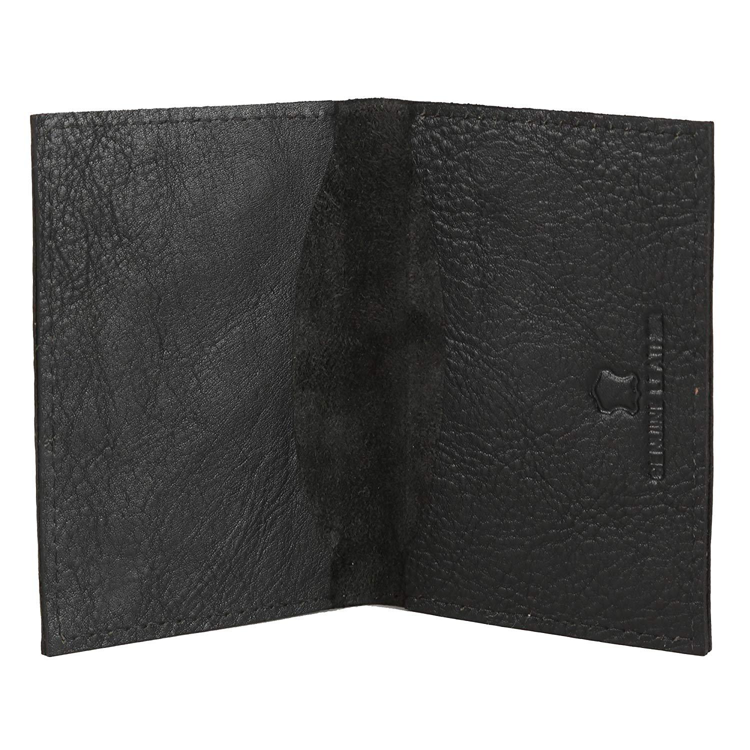 WildHorn Hand Crafted Black Genuine Leather Credit Card Holder - WILDHORN