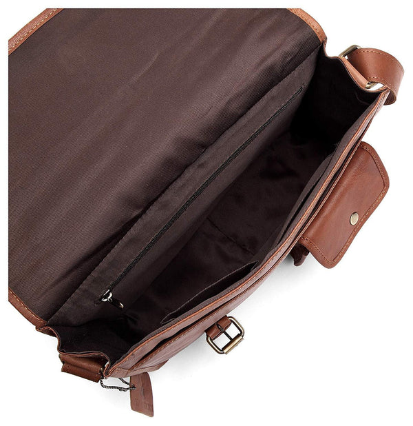 WILDHORN Leather 13 inches Tan Vintage Messenger Bag (MB 562) - WILDHORN