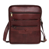 Wildhorn Genuine Leather Brown Sling Messenger bag for men | Everyday Multipurpose Crossbody Office Traveller bag(MB574 MAROON) - WILDHORN