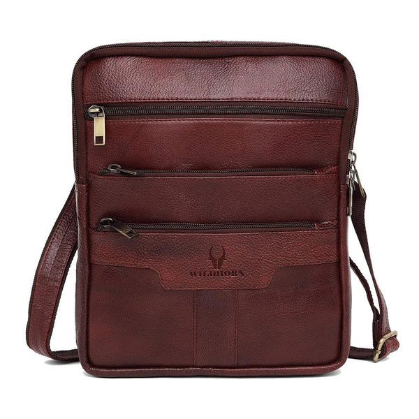 Wildhorn Genuine Leather Brown Sling Messenger bag for men | Everyday Multipurpose Crossbody Office Traveller bag(MB574 MAROON) - WILDHORN