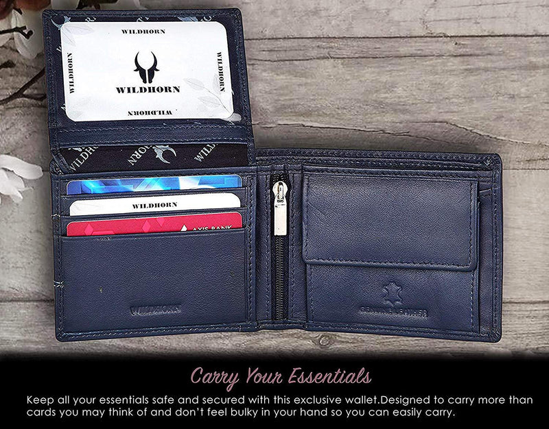 WildHorn® RFID Protected Genuine Leather Wallet for Men - WILDHORN