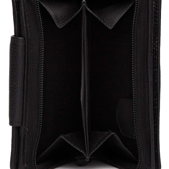 WildHorn® Black Genuine Leather Wallets for Women - WILDHORN