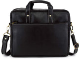 WildHorn Black 100% Genuine Leather 14.5 inch Laptop Messenger Bag - WILDHORN