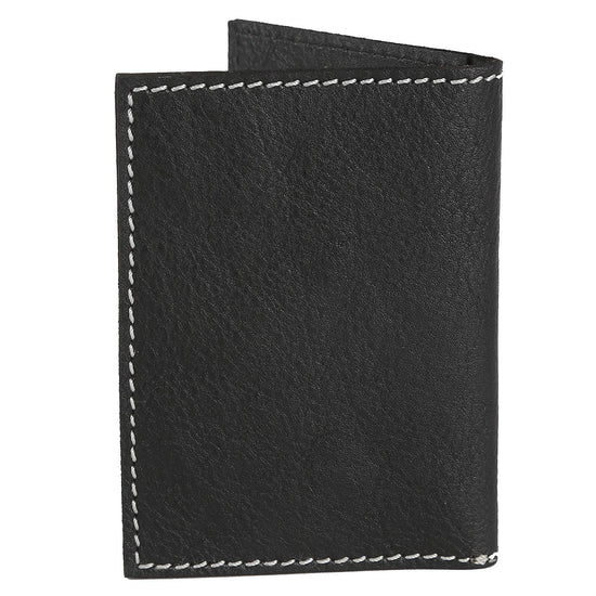 WildHorn Hand Crafted Black Genuine Leather Credit Card Holder - WILDHORN