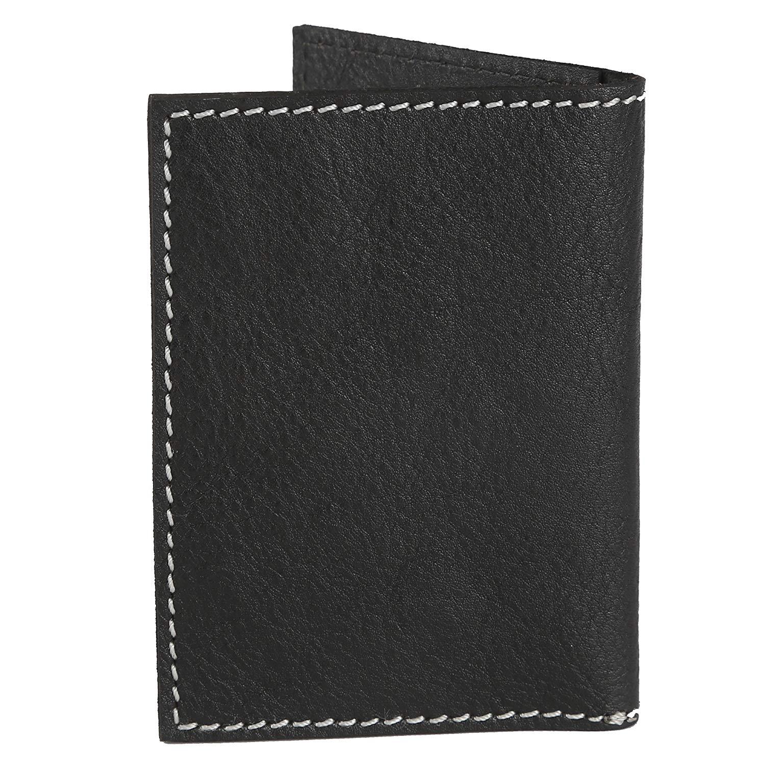 WildHorn Hand Crafted Black Genuine Leather Credit Card Holder - WILDHORN