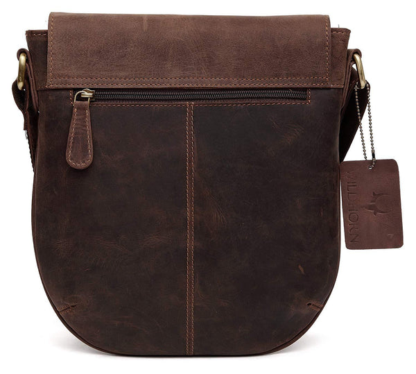 WildHorn Men's Urban Edge Vintage Leather Messenger Bag (Brown) - WILDHORN