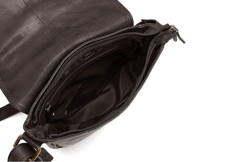 WILDHORN® Leather Crossbody Bag for Women- Small Vintage Crossover Fashion Purse Long Over the Shoulder Sling For Everyday