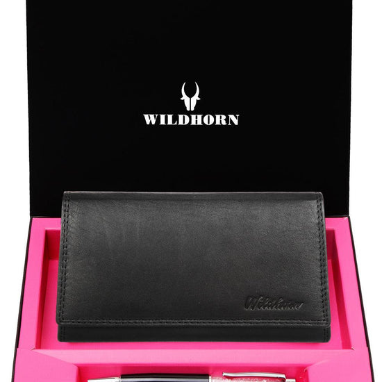 WildHorn®Women's Leather Wallet and Pen Combo Set - WILDHORN