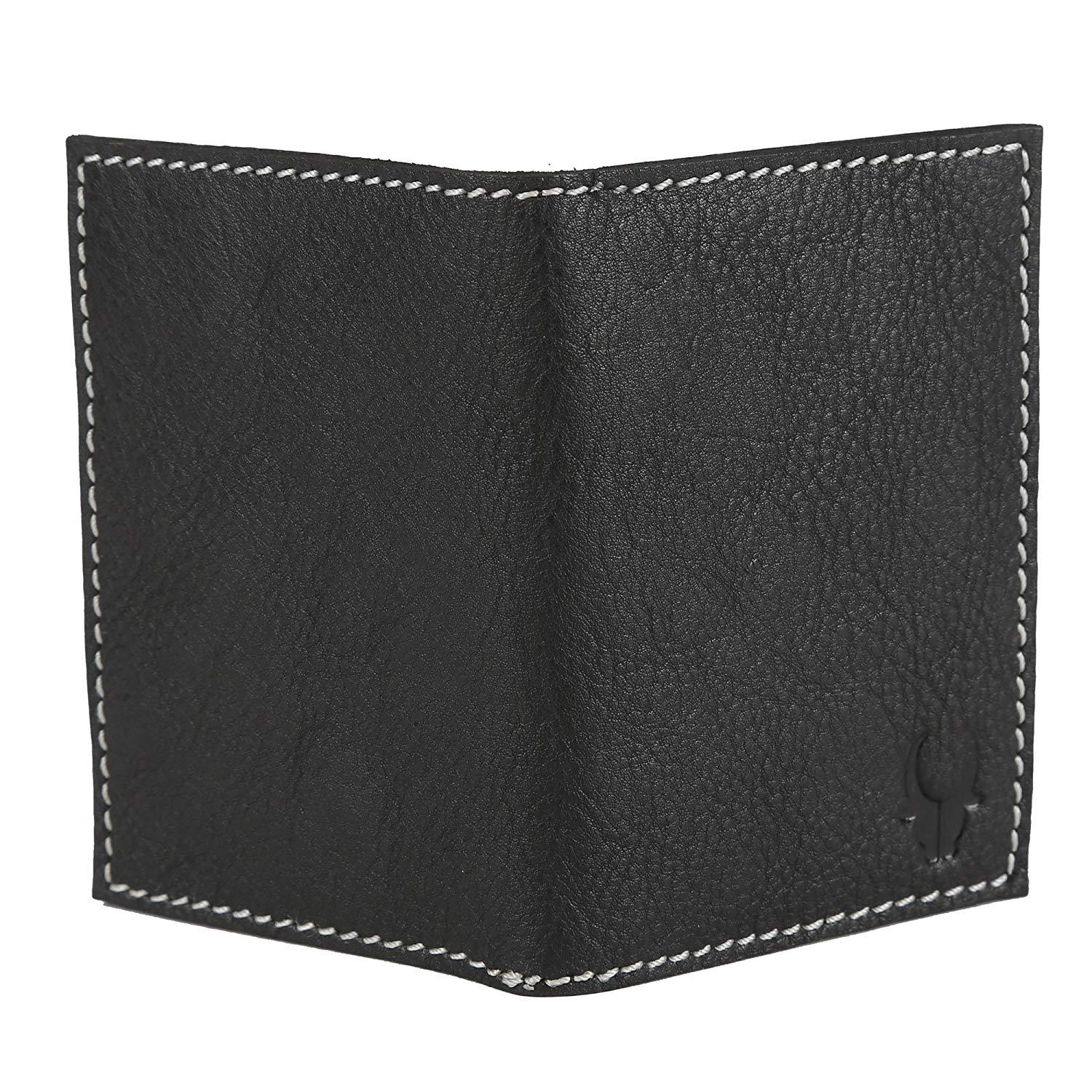 WildHorn Hand Crafted Black Genuine Leather Credit Card Holder - WILDHORN
