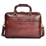 Wildhorn Genuine Leather Brown 17 inch Briefcase Laptop Bag for Men with Padded Compartment | Leather Travel Bag with Laptop Compartment - WILDHORN