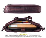 WildHorn 100% Genuine Leather Brown 16 inch Laptop Messenger Bag for Men Dimension : L-16 inch W-3 inch H-12 inch - WILDHORN