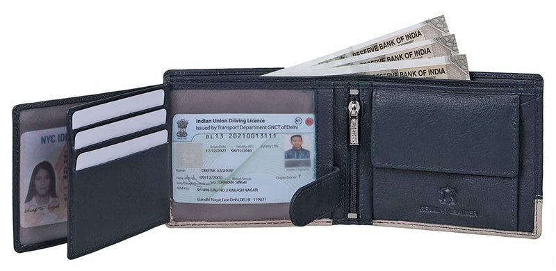 NAPA HIDE Leather Wallet for Men I RFID Protected I 11 Card Slots I 2 Transparent ID Windows I 1 Zipper Compartment - WILDHORN