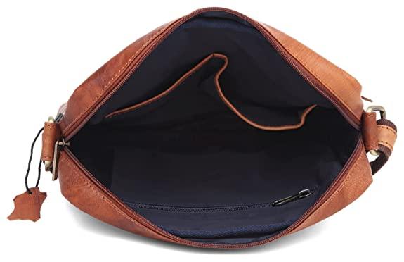WILDHORN Leather Men's sling Bag I Messenger Bag I Zipper Crossbody Shoulder Satchel Bags for Work Business & Travel Dimension: L- 11 inch H- 12.5 inch W- 2.5 inch - WILDHORN