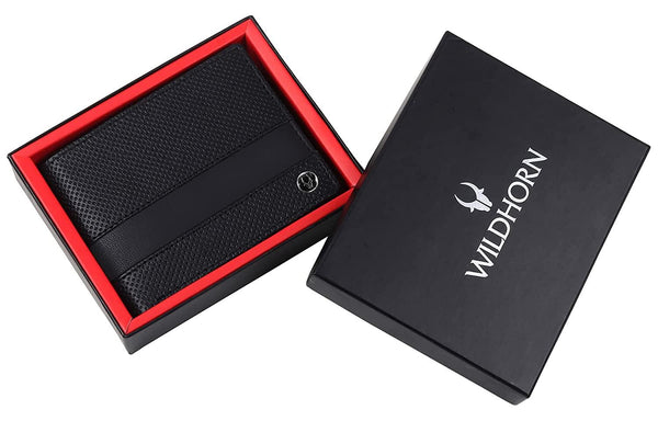 WildHorn Top Grain Leather Wallet for Men | Ultra Strong Stitching | Handcrafted | RFID Blocking | 6 Card Slots | 2 ID Slots