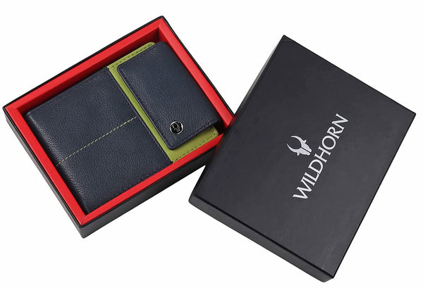 WildHorn RFID Blocking Leather Wallet for Men I Ultra Strong Stitching I 5 Credit Card Slots I 2 Currency Compartments I 1 Coin Pocket