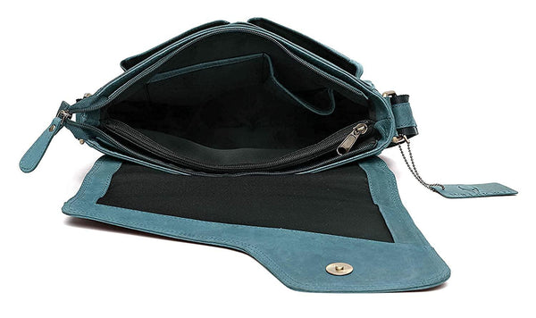 WILDHORN Leather Messenger Bag for Men I Handcrafted I Adjustable Strap I DIMENSION:L- 11 inch H-9.5 inch W- 3 inch