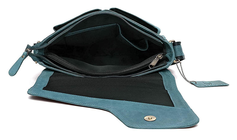 WILDHORN Leather Messenger Bag for Men I Handcrafted I Adjustable Strap I DIMENSION:L- 11 inch H-9.5 inch W- 3 inch