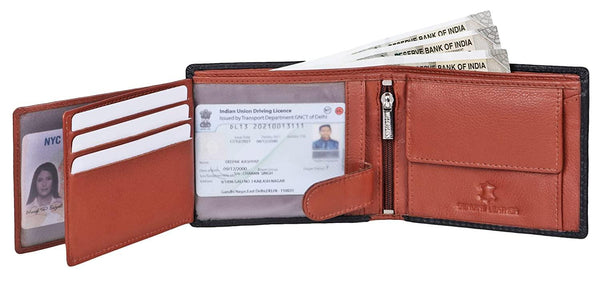 NAPA HIDE Leather Wallet for Men I RFID Protected I Durable Lining I Handcrafted I 11 Card Slots I 1 Zipper & 2 Currency Compartments - WILDHORN