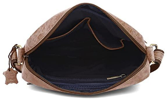 WILDHORN Leather Men's sling Bag I Messenger Bag I Zipper Crossbody Shoulder Satchel Bags for Work Business & Travel Dimension: L- 11 inch H- 12.5 inch W- 2.5 inch - WILDHORN