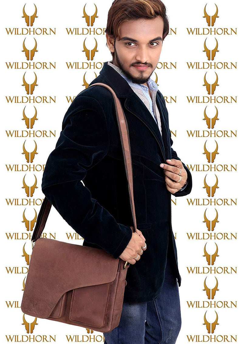 Wildhorn genuine Leather Work Messenger Bag for Men | Everyday Multipurpose Traveller Bag(WHM204) - WILDHORN