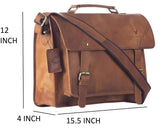 WildHorn 100% Genuine Leather (15.6 inch) Laptop Messenger Bag Dimension : L-15.5 inch W-4 inch H-12 inch - WILDHORN