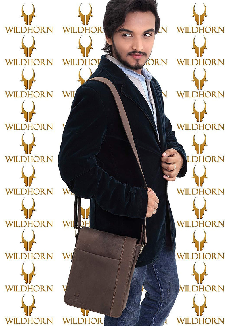 Wildhorn Genuine Leather Sling bag for men |Everyday Multipurpose Crossbody Sling traveller bag - WILDHORN
