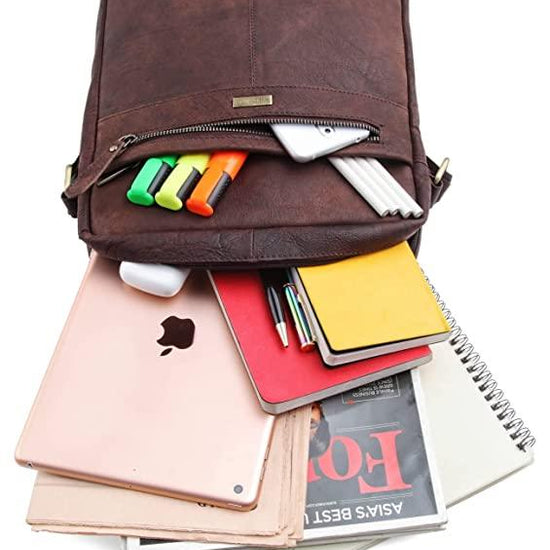 WILDHORN Leather Men's sling Bag I Messenger Bag I Zipper Crossbody Shoulder Satchel Bags for Work Business & Travel Dimension: L- 11 inch H- 12.5 inch W- 2.5 inch - WILDHORN