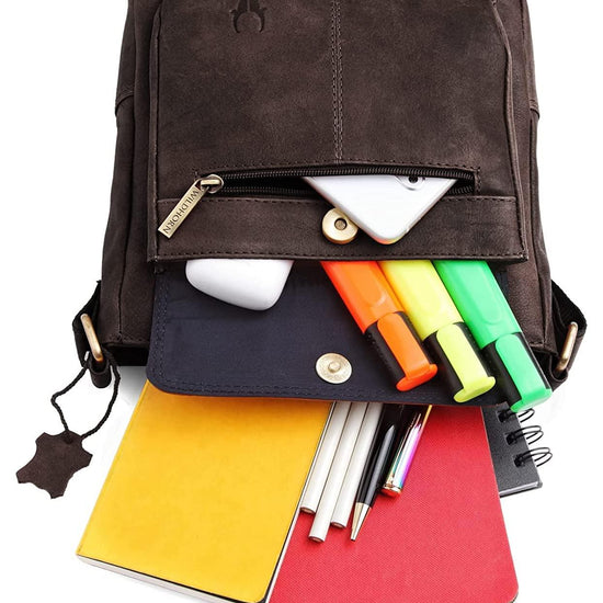 WILDHORN Leather Sling Messenger Bag for Men. DIMENTION : L-8 inch W-3 inch H-9 inch - WILDHORN