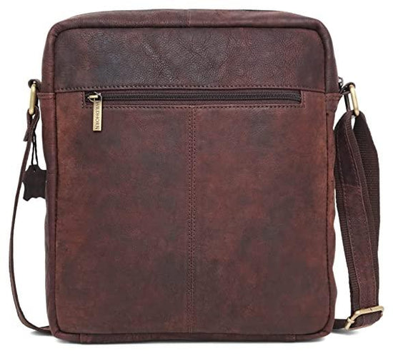 WILDHORN Leather Men's sling Bag I Messenger Bag I Zipper Crossbody Shoulder Satchel Bags for Work Business & Travel Dimension: L- 11 inch H- 12.5 inch W- 2.5 inch - WILDHORN