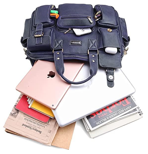 WILDHORN Leather Briefcase for Men I Computer Bag Laptop Bag I Business Travel Messenger Bag For Men l Large 16.5 Inch For Daily Use