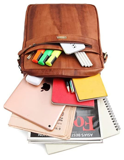 WILDHORN Leather Men's sling Bag I Messenger Bag I Zipper Crossbody Shoulder Satchel Bags for Work Business & Travel Dimension: L- 11 inch H- 12.5 inch W- 2.5 inch - WILDHORN