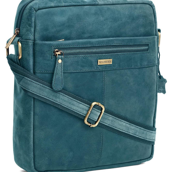 WILDHORN Leather Men's sling Bag I Messenger Bag I Zipper Crossbody Shoulder Satchel Bags for Work Business & Travel Dimension: L- 11 inch H- 12.5 inch W- 2.5 inch - WILDHORN