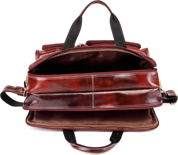 WILDHORN® Classic Leather Laptop(15.5") Messenger Bag for Men I Office Bags I Travel Bags I Carry Handle with Adjustable Strap I DIMENSION : L-16 inch W-4 inch H-12 inch