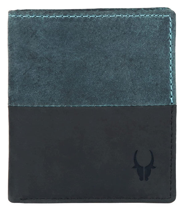 WildHorn Portrait Leather Wallet for Men I 5 Card Slots I 1 ID Window I 1 Currency Compartment I Snap Button Closure