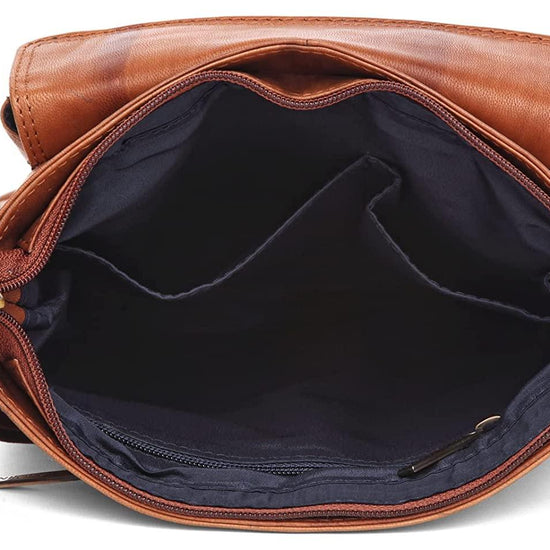WILDHORN Leather Sling Messenger Bag for Men. DIMENTION : L-8 inch W-3 inch H-9 inch - WILDHORN