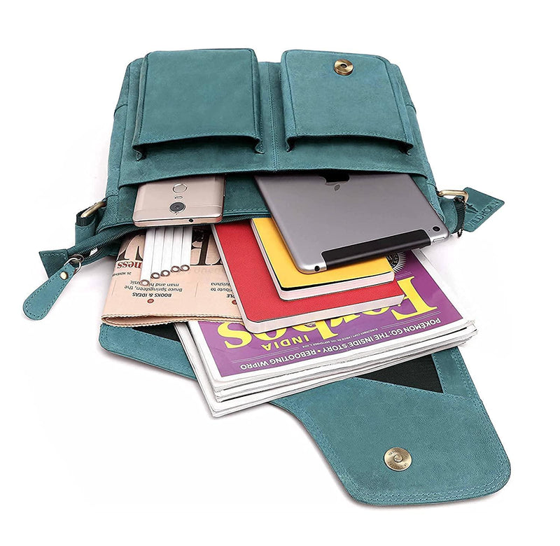 WILDHORN Leather Messenger Bag for Men I Handcrafted I Adjustable Strap I DIMENSION:L- 11 inch H-9.5 inch W- 3 inch